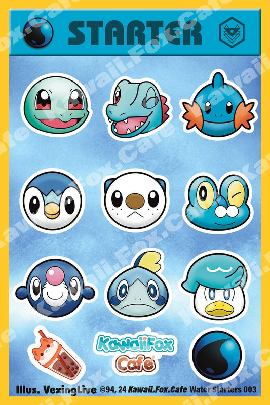 Cute Water Poke Sticker Sheet