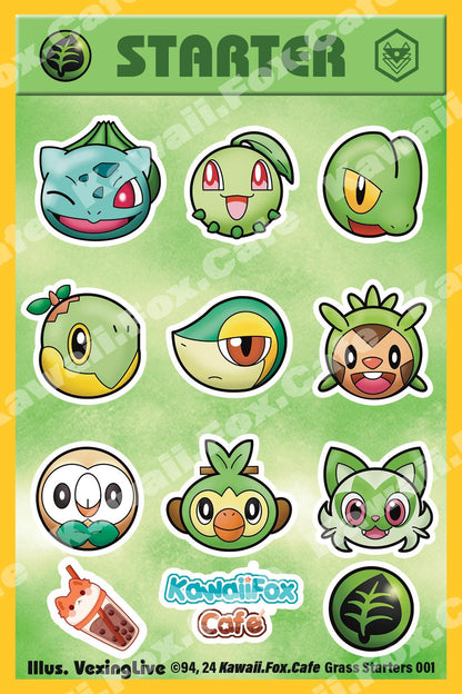 Cute Grass Poke Sticker Sheet