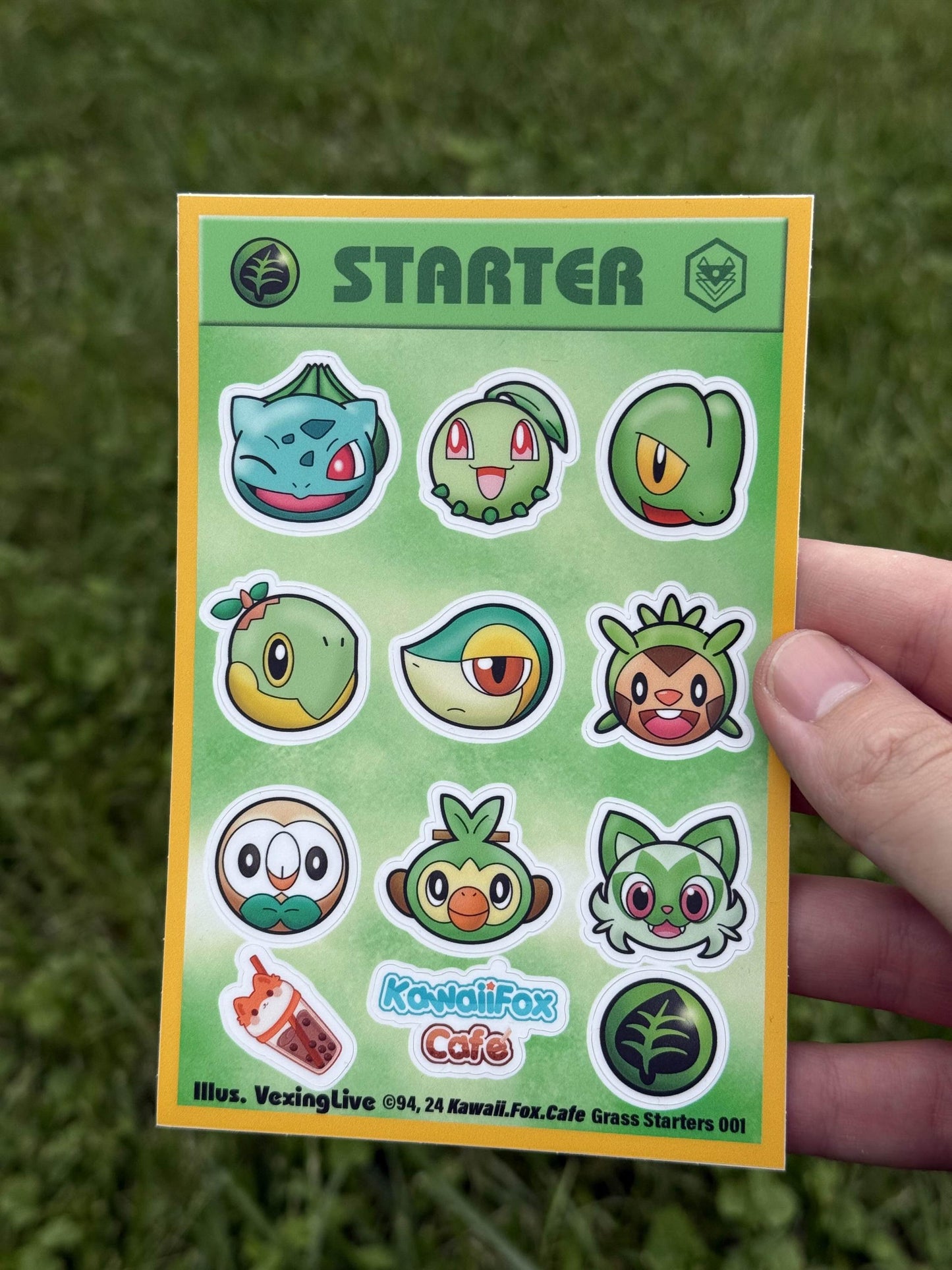 Cute Grass Poke Sticker Sheet
