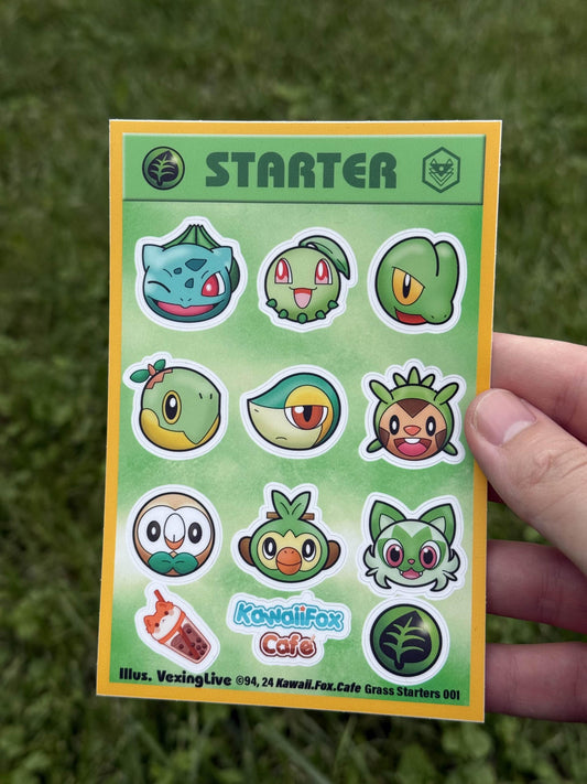 Cute Grass Poke Sticker Sheet