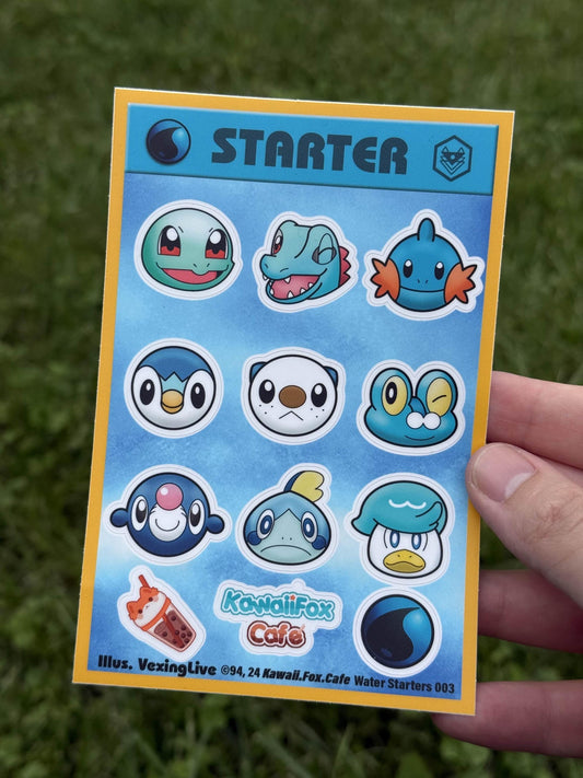 Cute Water Poke Sticker Sheet