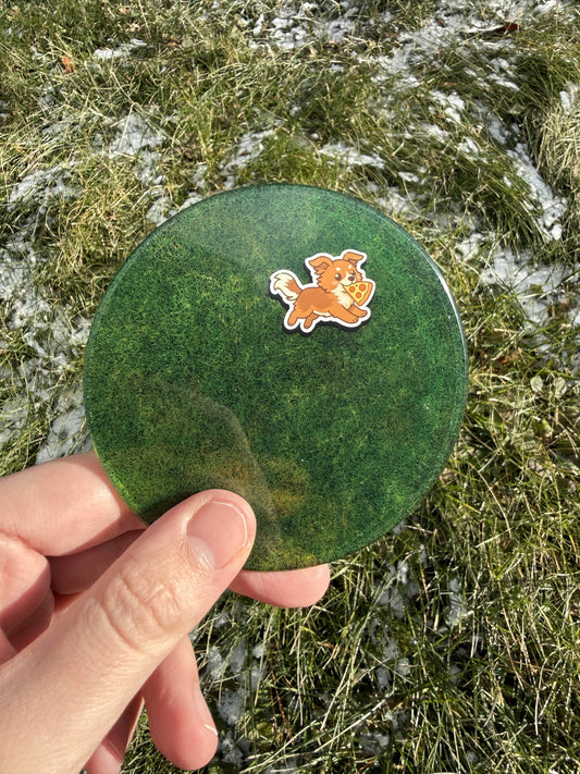 Puppy on Grass Acrylic Coaster