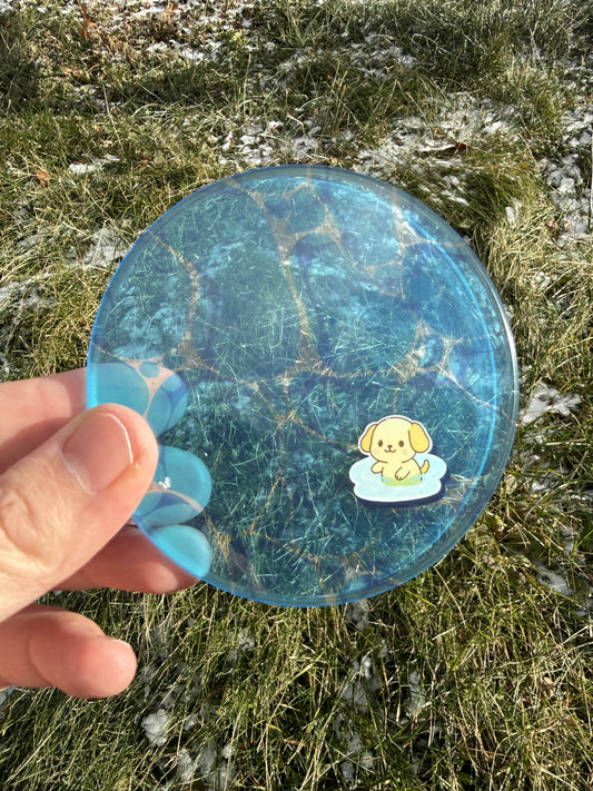 Puppy in a Pool Acrylic Coaster