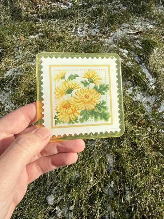 Yellow Flower Acrylic Coaster