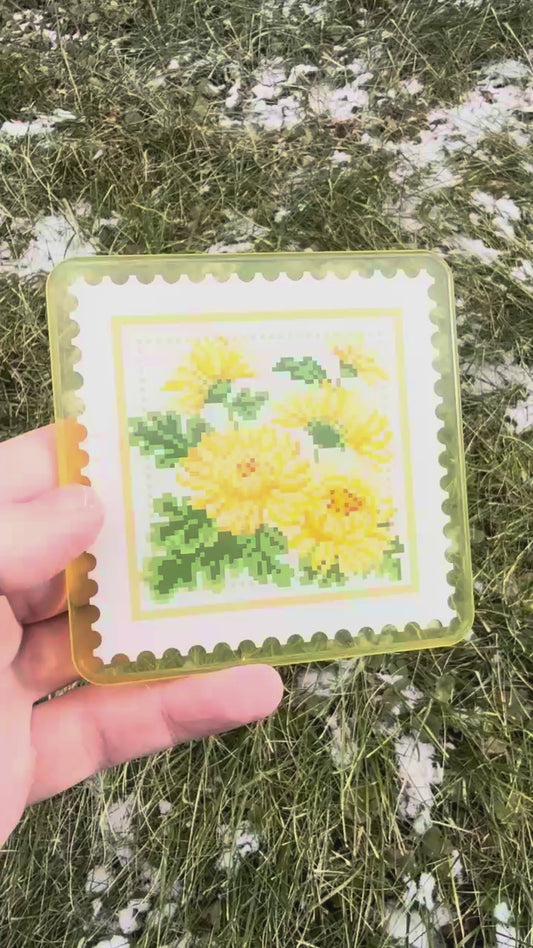 Yellow Flower Acrylic Coaster