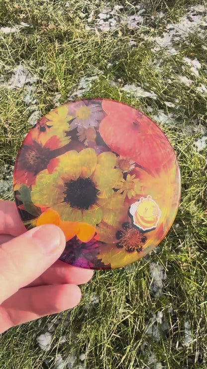Bee in Flowers Acrylic Coaster