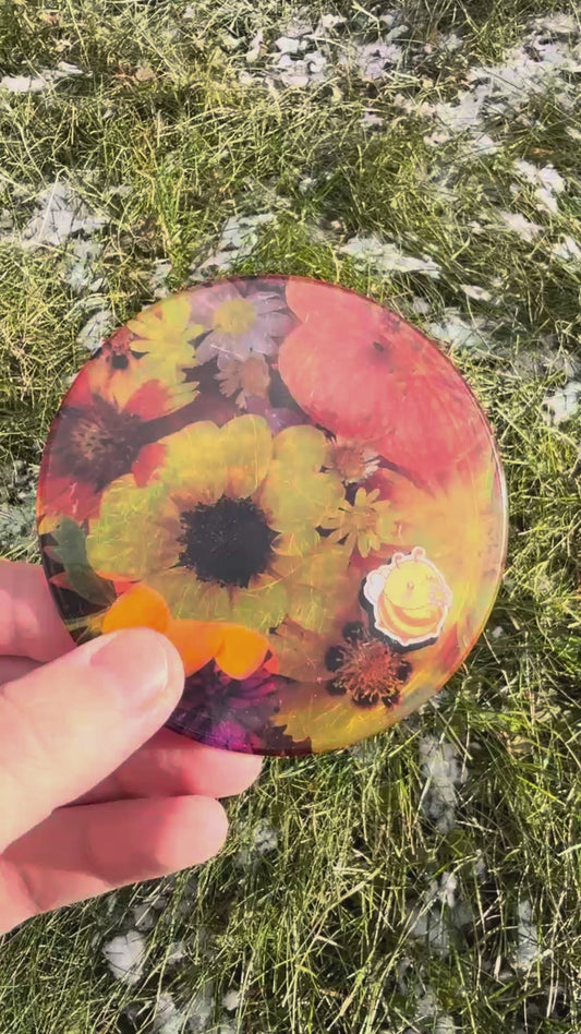 Bee in Flowers Acrylic Coaster