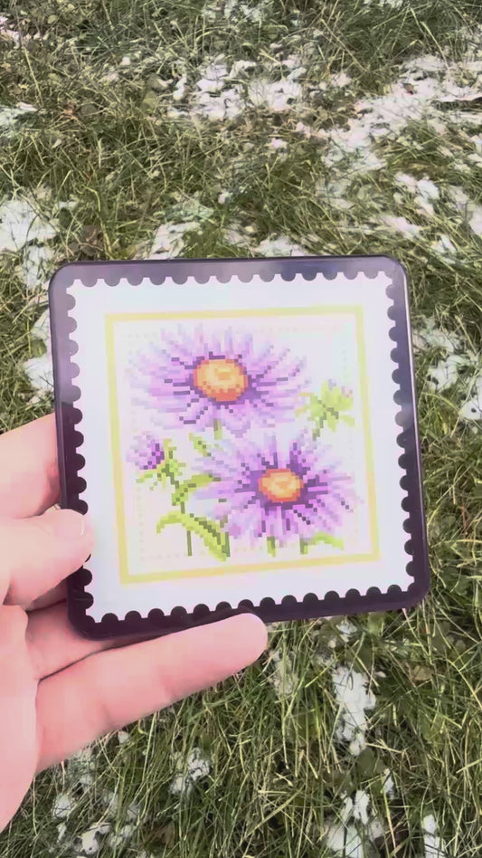 Purple Flower Acrylic Coaster