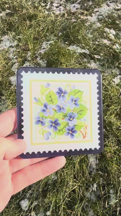 Blue Flower Acrylic Coaster
