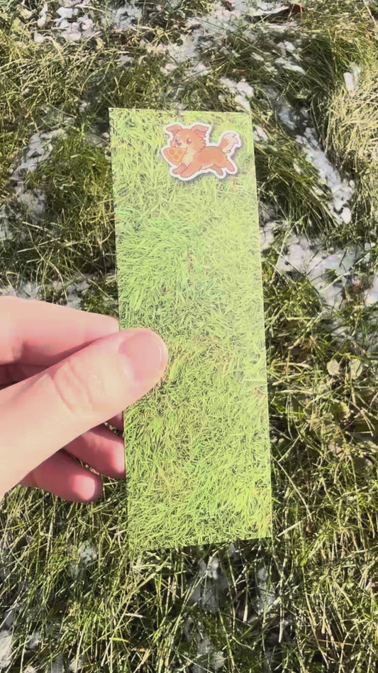 Puppy Grass Bookmark