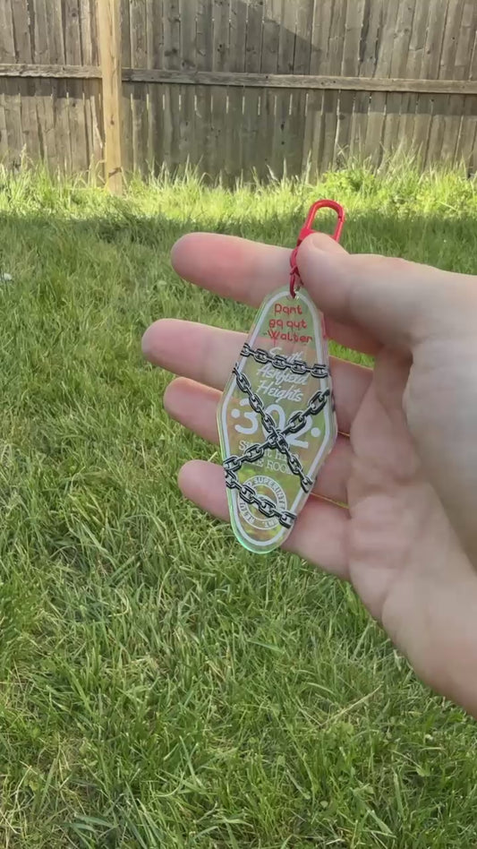 Room 302 *Silver* Chains Hotel Keychain